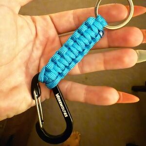 Blue Paracord Keychain with Carabiner